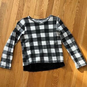 Epic Threads Plaid Black and White Shirt Buffalo Plaid with Black Hem Girls XL